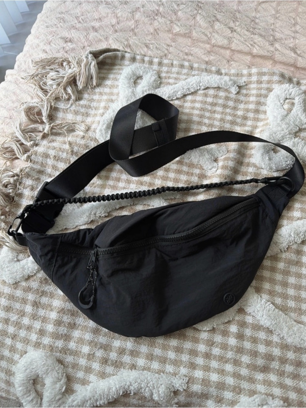 Everyday Black Nylon Sling Bag - Women Accessories